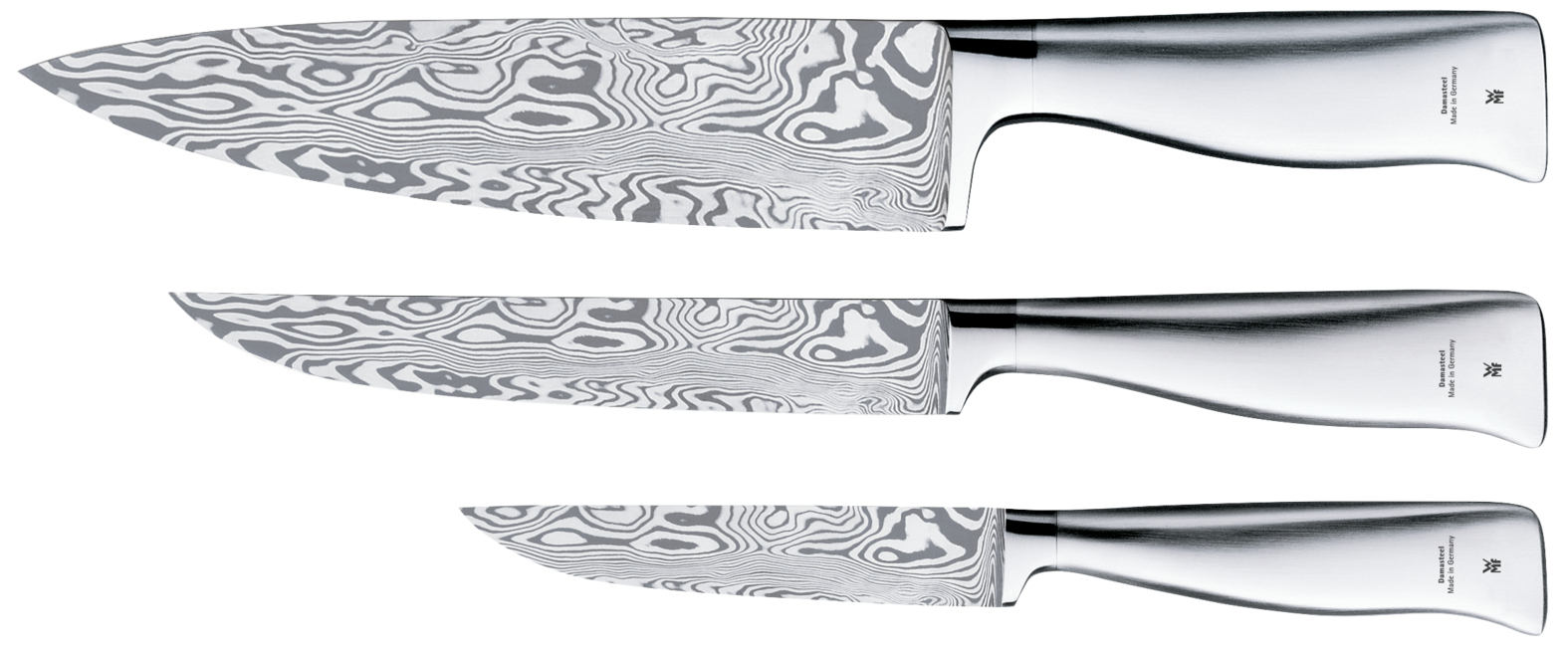 Набор ножей WMF Grand Gourmet Damasteel 3 предмета 11/17/20 см