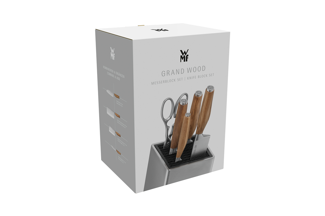 Набор ножей WMF Grand Wood с блоком для хранения FlexTec, 6 предметов