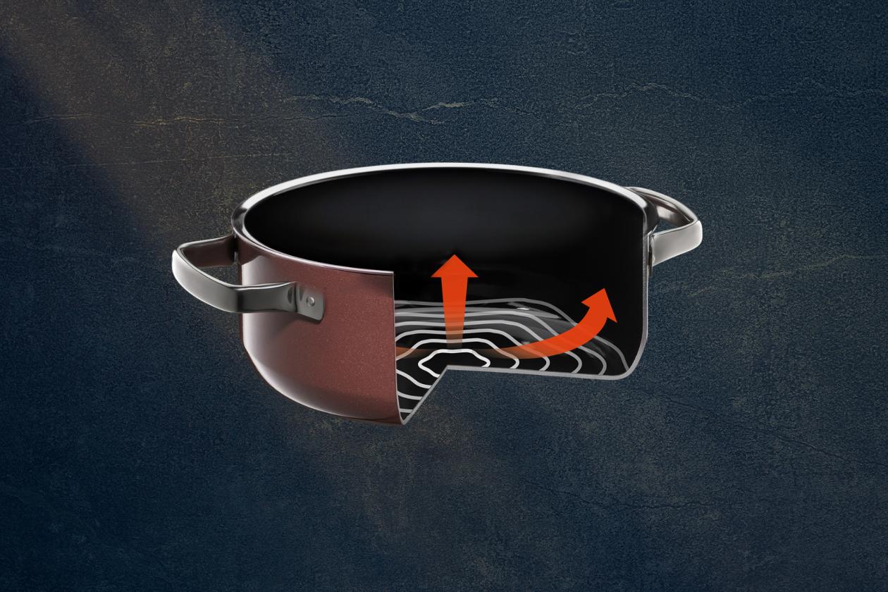 Низкая кастрюля WMF Fusiontec Rose Quartz  24 см