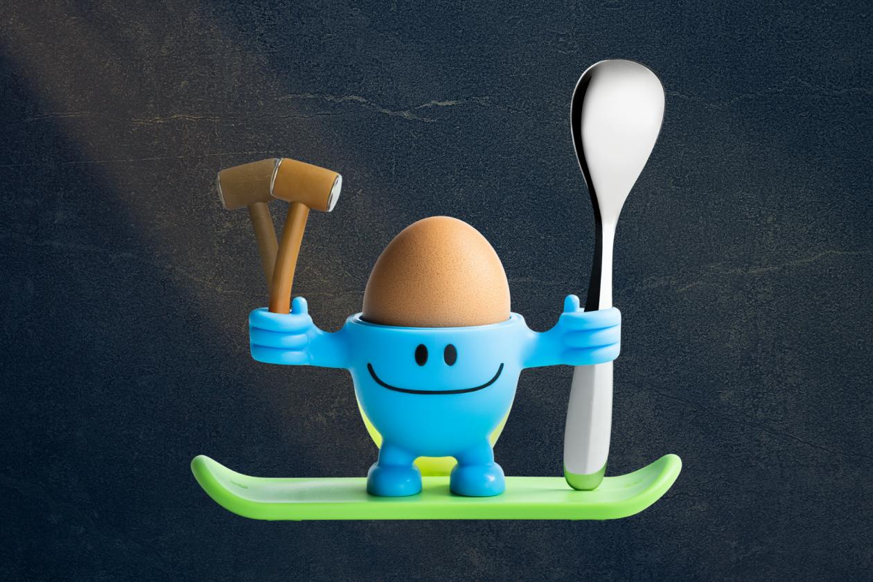 Подставка для яйца с ложкой WMF MсEgg голубая