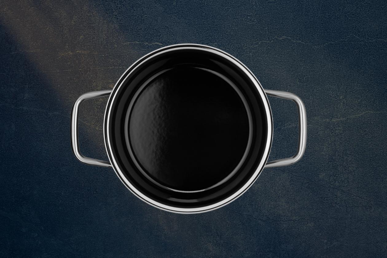 Низкая кастрюля с крышкой WMF Fusiontec Compact Black 24 см